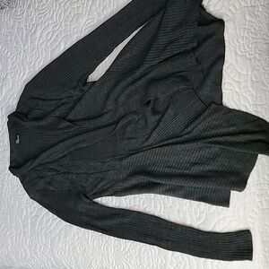 Women's Dark Gray Open High Low Design Long Knit Sweater/Cardigan Size M-L
